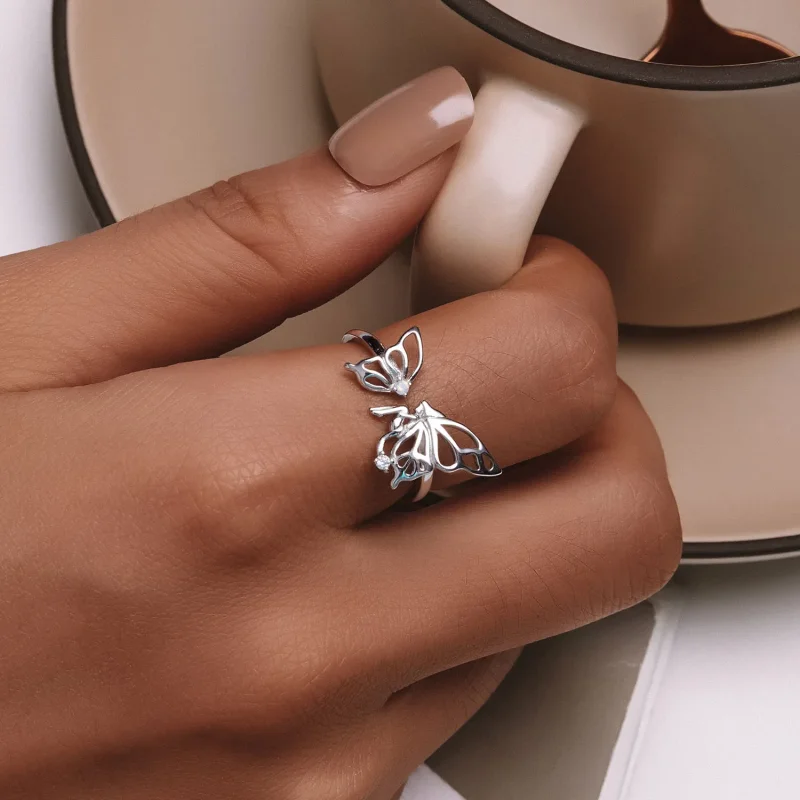 (zdjęcie do) Pandora Style Motyl Elfa Pierścionek - BSR484-E - Wyświetl 6