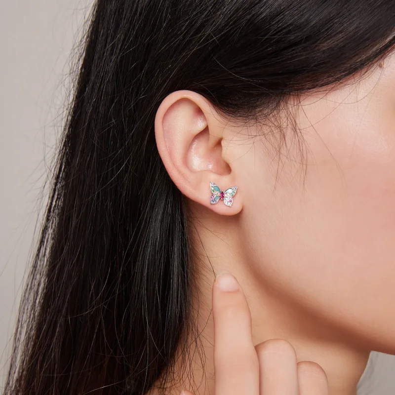(zdjęcie do) Pandora Style Motylki Kolczyki - BSE807 - Wyświetl 7