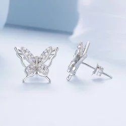 Pandora Style Motylkowe Kolczyki Sztyfty - BSE910