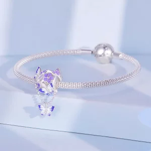 Pandora Style Motyw Motyla Zawieszka na Sznurku - SCC2460