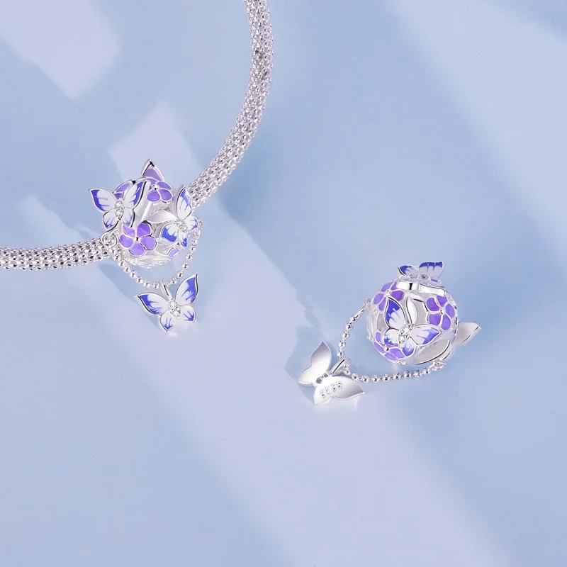 (zdjęcie do) Pandora Style Motyw Motyla Zawieszka na Sznurku - SCC2460 - Wyświetl 4