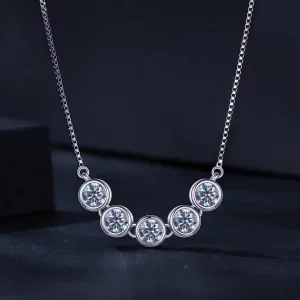 Pandora Style Naszyjnik z 0,3 ct Moissanite (Jeden certyfikat) - MSN022