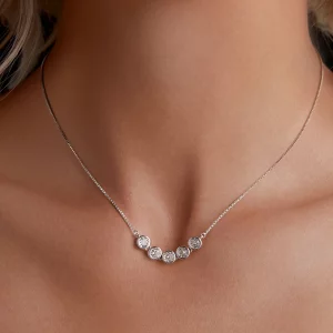 Pandora Style Naszyjnik z 0,3 ct Moissanite (Jeden certyfikat) - MSN022