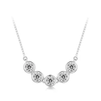 Pandora Style Naszyjnik z 0,3 ct Moissanite (Jeden certyfikat) - MSN022