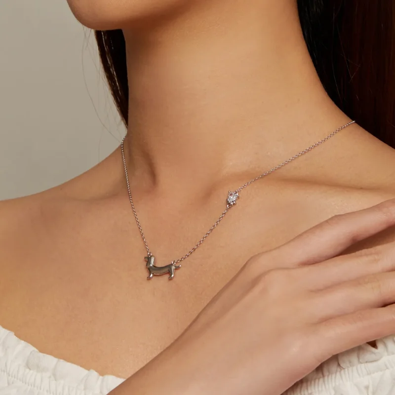 (zdjęcie do) Pandora Style Naszyjnik z Jamnikiem - SCN501 - Wyświetl 5