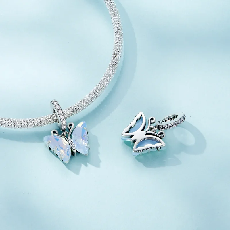 (zdjęcie do) Pandora Style Niebieski Motyl Aurora Dangle - SCC2305 - Wyświetl 4
