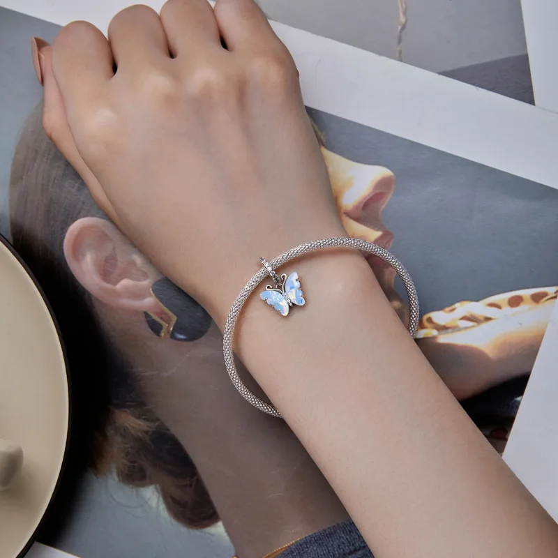 (zdjęcie do) Pandora Style Niebieski Motyl Aurora Dangle - SCC2305 - Wyświetl 5