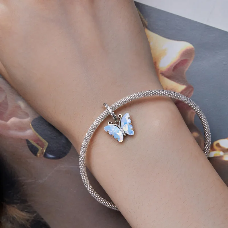 (zdjęcie do) Pandora Style Niebieski Motyl Aurora Dangle - SCC2305 - Wyświetl 6