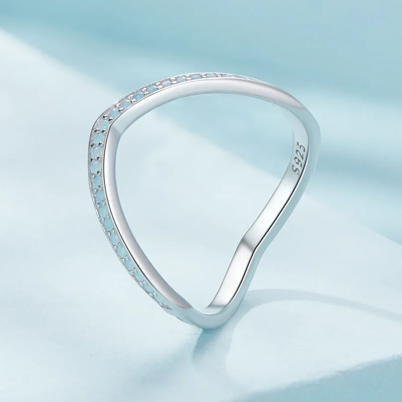 (zdjęcie do) Pandora Style Niebieski Pierścień z Kością Życzeń - SCR945-LB - Wyświetl 2