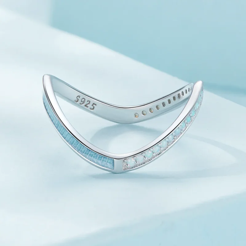 (zdjęcie do) Pandora Style Niebieski Pierścień z Kością Życzeń - SCR945-LB - Wyświetl 3