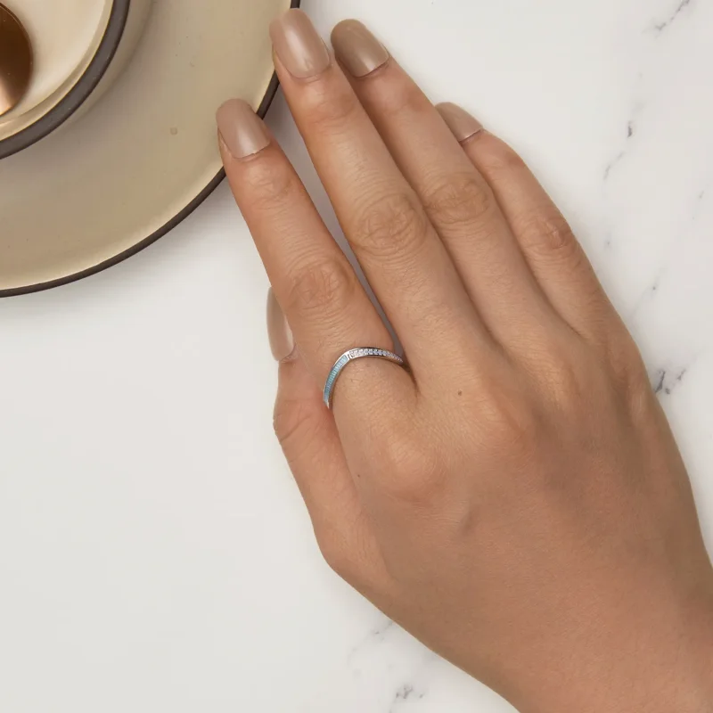 (zdjęcie do) Pandora Style Niebieski Pierścień z Kością Życzeń - SCR945-LB - Wyświetl 5