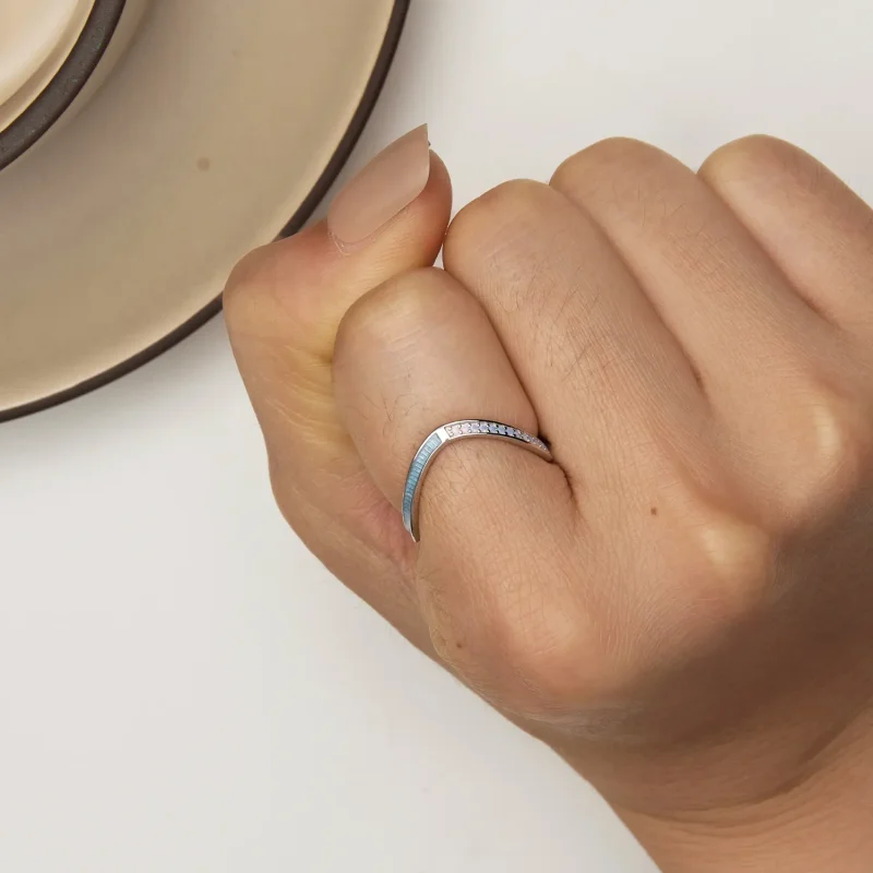 (zdjęcie do) Pandora Style Niebieski Pierścień z Kością Życzeń - SCR945-LB - Wyświetl 6
