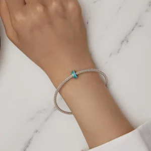 Pandora Style Niebieski Podwójny Silikonowy Separat - BSC883-TQ
