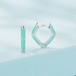 Pandora Style Niebieskie Kolczyki Wisiorki z Błękitnym Diamentem - SCE1569-GN