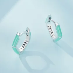 Pandora Style Niebieskie Kolczyki Wisiorki z Błękitnym Diamentem - SCE1569-GN