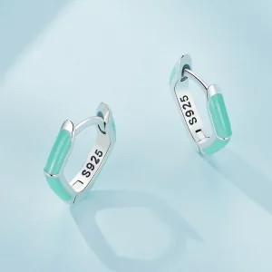 Pandora Style Niebieskie Kolczyki Wisiorki z Błękitnym Diamentem - SCE1569-GN