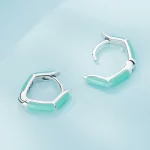 Pandora Style Niebieskie Kolczyki Wisiorki z Błękitnym Diamentem - SCE1569-GN