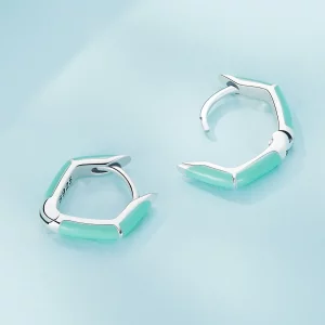 Pandora Style Niebieskie Kolczyki Wisiorki z Błękitnym Diamentem - SCE1569-GN