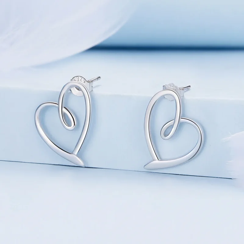 (zdjęcie do) Pandora Style Obrączkowe Kolczyki z Miłością - BSE871 - Wyświetl 2
