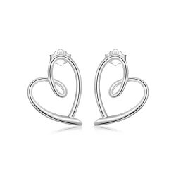 Pandora Style Obrączkowe Kolczyki z Miłością - BSE871