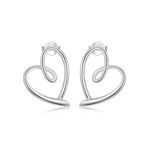 Pandora Style Obrączkowe Kolczyki z Miłością - BSE871