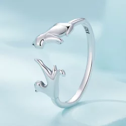 Pandora Style Otwarte Pierścień z Kotem - SCR917