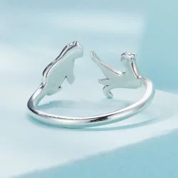 Pandora Style Otwarte Pierścień z Kotem - SCR917