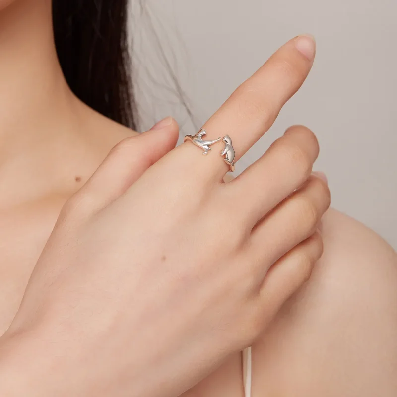 (zdjęcie do) Pandora Style Otwarte Pierścień z Kotem - SCR917 - Wyświetl 5