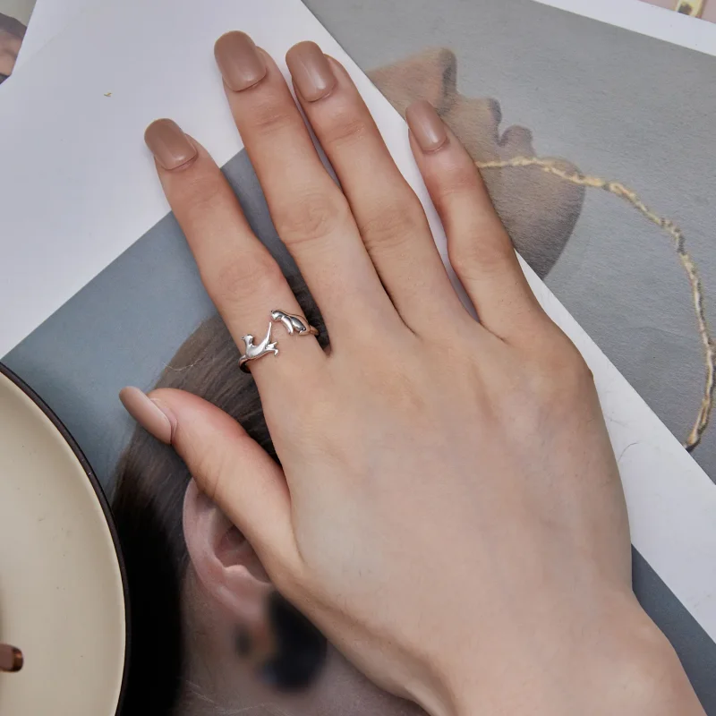(zdjęcie do) Pandora Style Otwarte Pierścień z Kotem - SCR917 - Wyświetl 7
