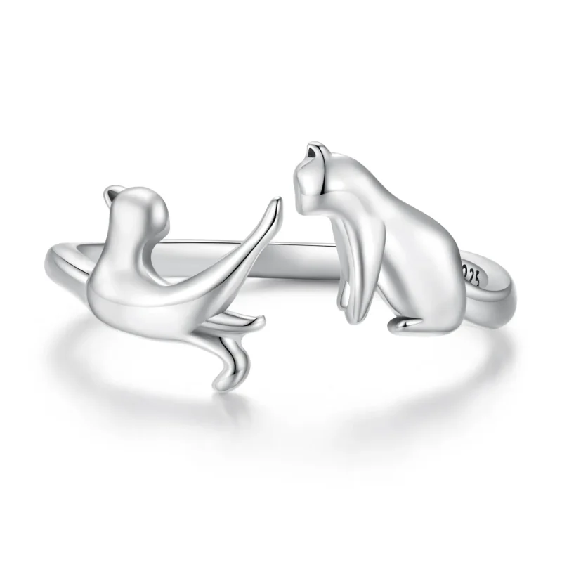 (zdjęcie do) Pandora Style Otwarte Pierścień z Kotem - SCR917 - Wyświetl 8