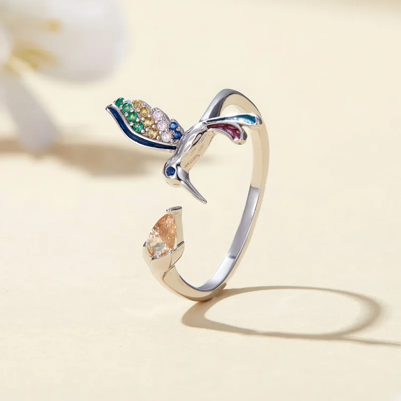 (zdjęcie do) Pandora Style Otwarte Pierścienie Koliber - BSR391 - Wyświetl 2