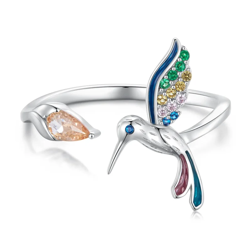 (zdjęcie do) Pandora Style Otwarte Pierścienie Koliber - BSR391 - Wyświetl 3