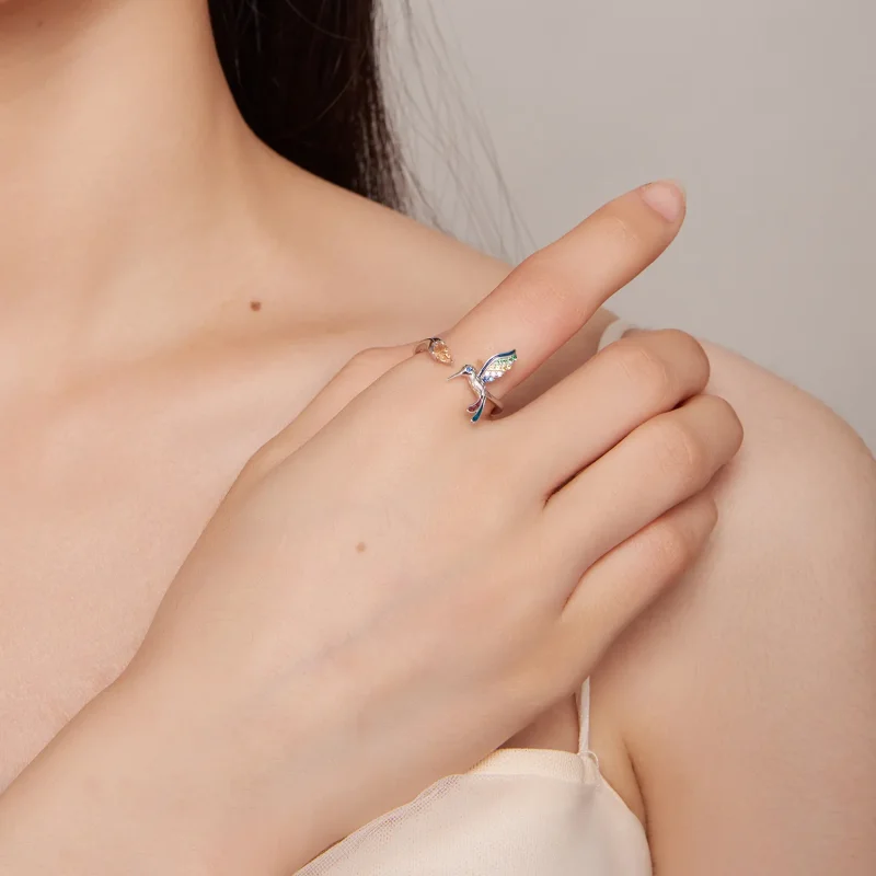 (zdjęcie do) Pandora Style Otwarte Pierścienie Koliber - BSR391 - Wyświetl 5
