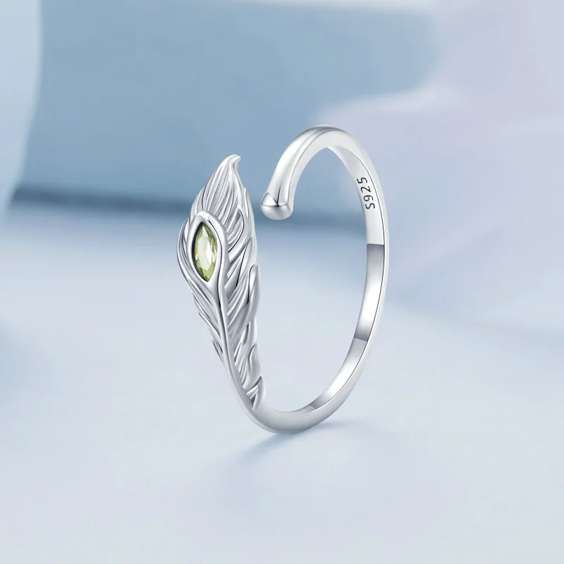 (zdjęcie do) Pandora Style Otwarty Pierścień z Piórami Pawia - BSR424 - Wyświetl 2