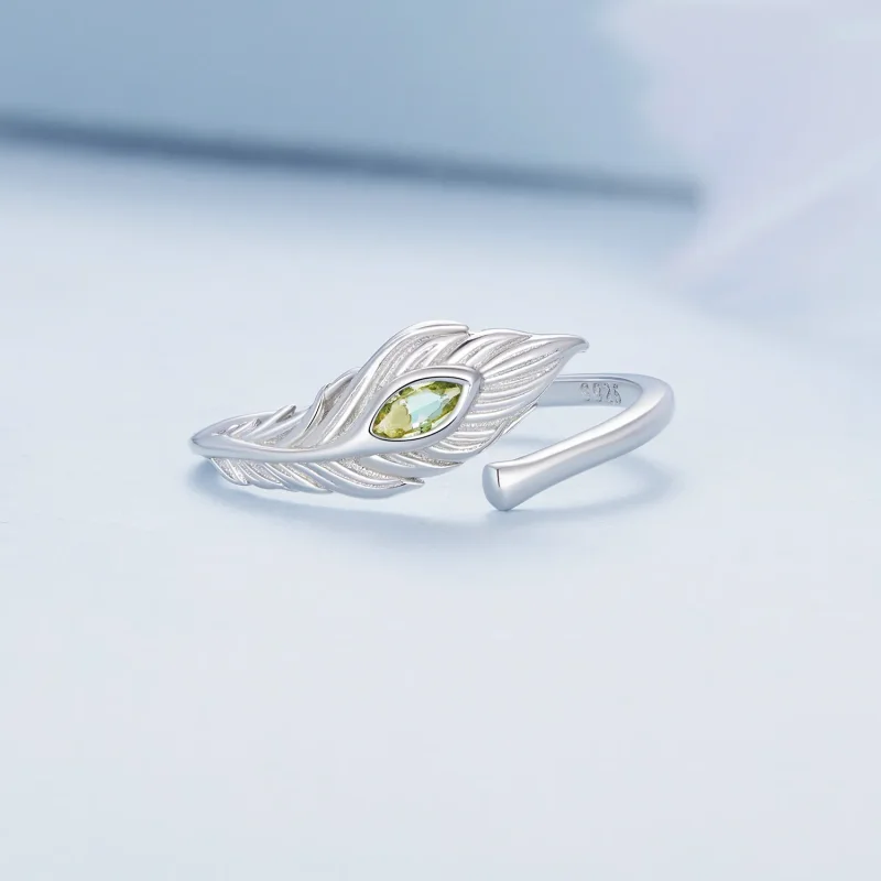 (zdjęcie do) Pandora Style Otwarty Pierścień z Piórami Pawia - BSR424 - Wyświetl 3