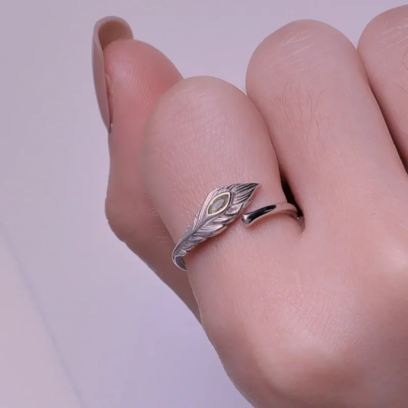 (zdjęcie do) Pandora Style Otwarty Pierścień z Piórami Pawia - BSR424 - Wyświetl 6