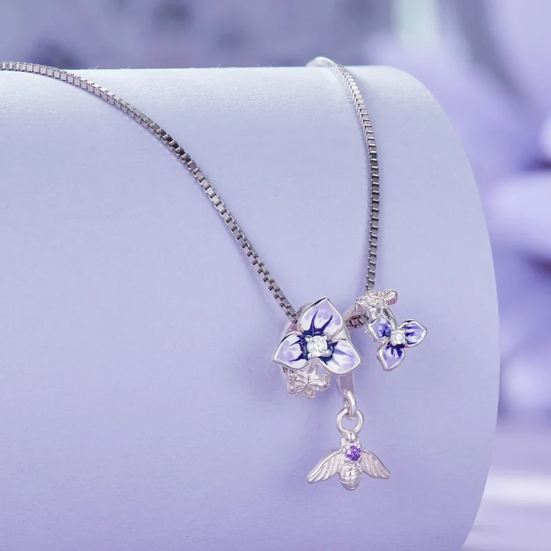 (zdjęcie do) Pandora Style Pansy Dangle - SCC2584 - Wyświetl 4