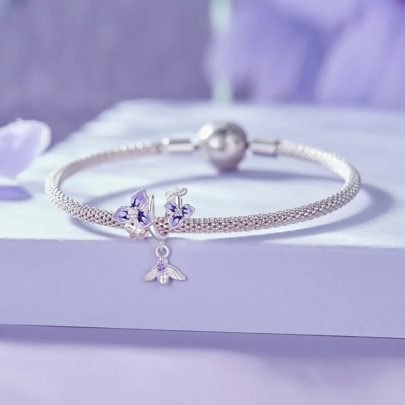 (zdjęcie do) Pandora Style Pansy Dangle - SCC2584 - Wyświetl 5