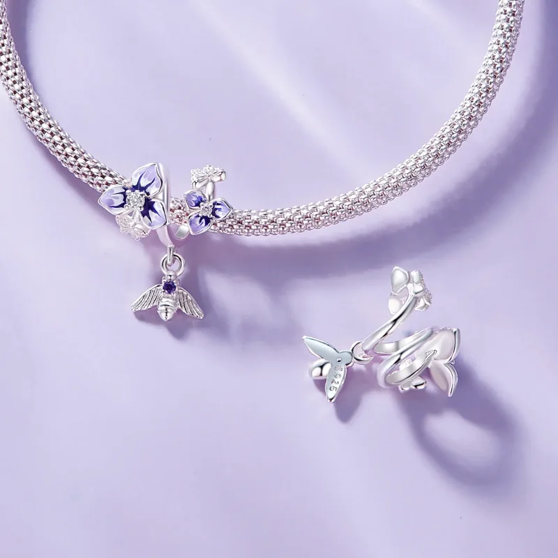 (zdjęcie do) Pandora Style Pansy Dangle - SCC2584 - Wyświetl 6