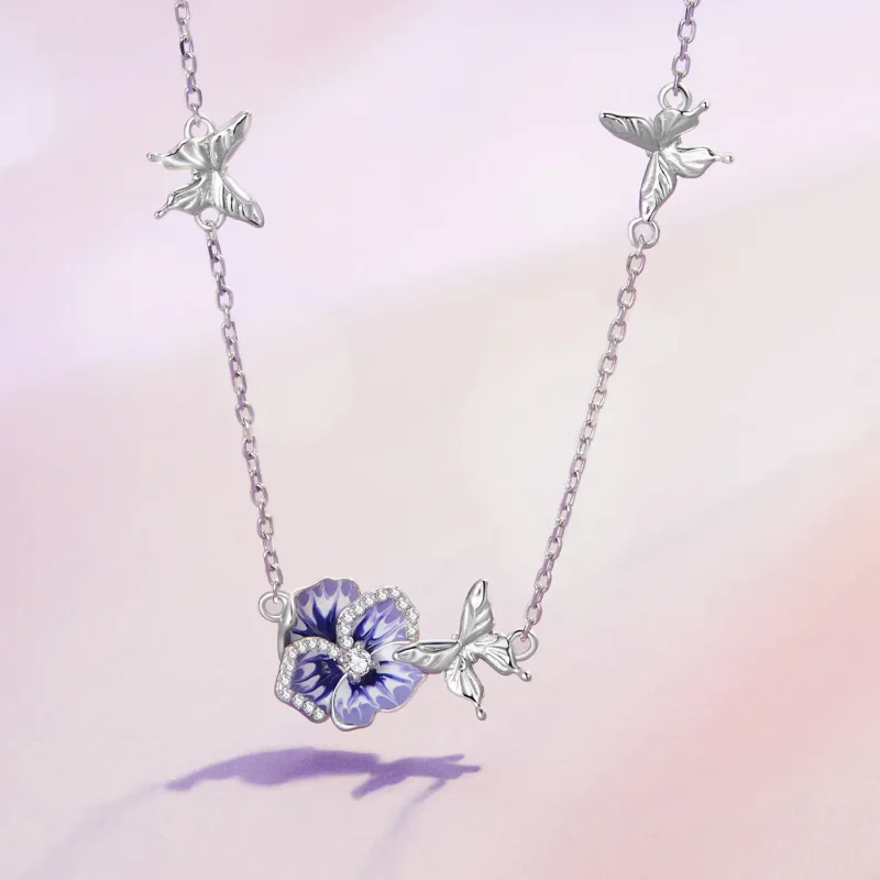 (zdjęcie do) Pandora Style Pansy Stretch Necklace - BSN336 - Wyświetl 2