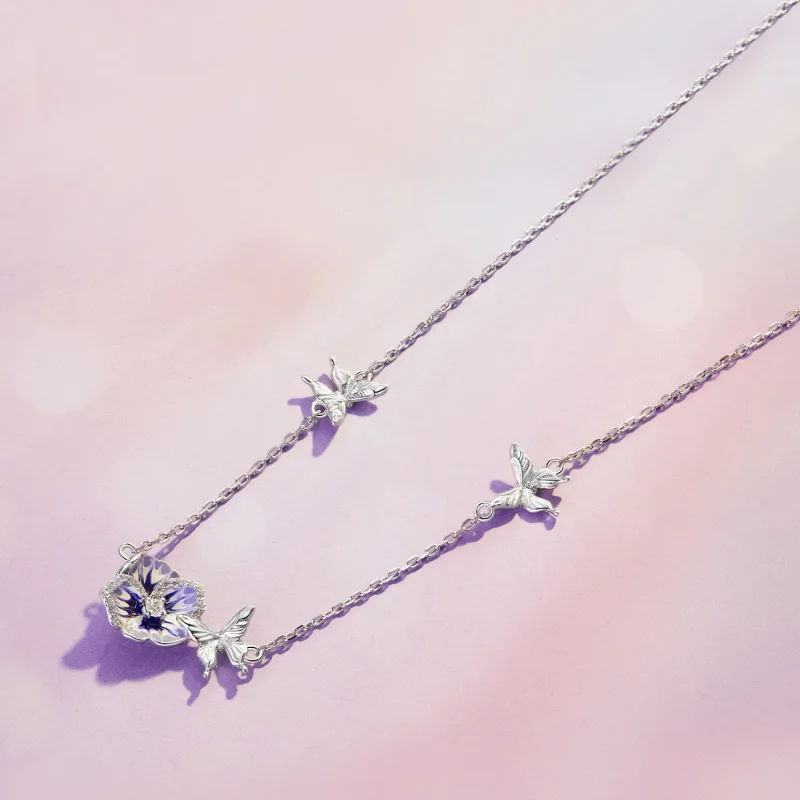 (zdjęcie do) Pandora Style Pansy Stretch Necklace - BSN336 - Wyświetl 3