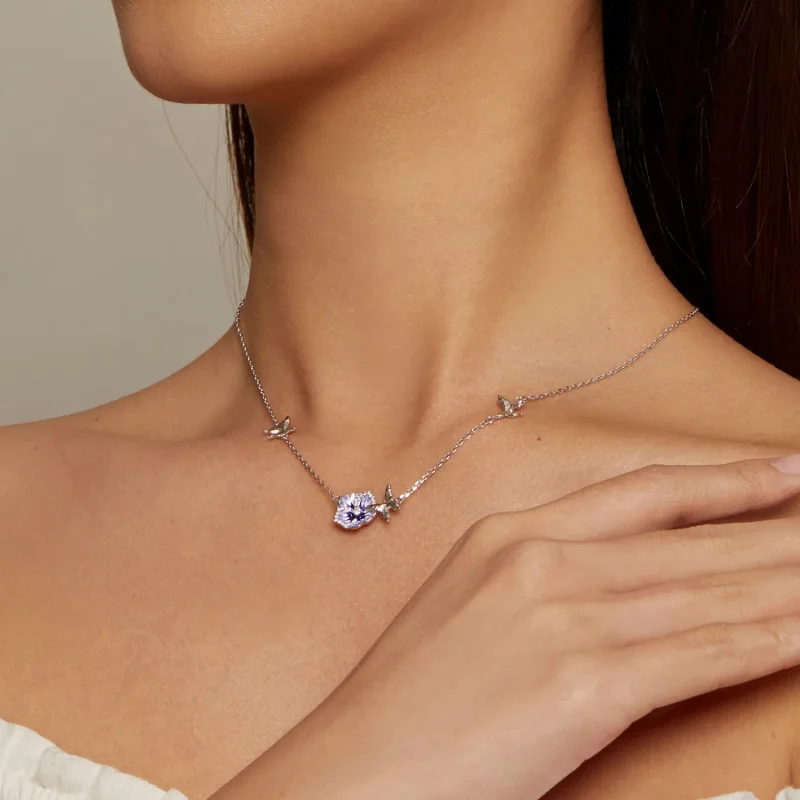 (zdjęcie do) Pandora Style Pansy Stretch Necklace - BSN336 - Wyświetl 7