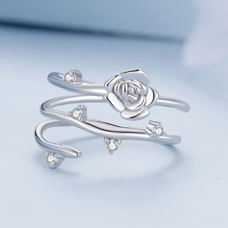 (zdjęcie do) Pandora Style Personalized Wielofunkcyjny Pierścień z Różanym Pnączem - BSR404 - Wyświetl 3