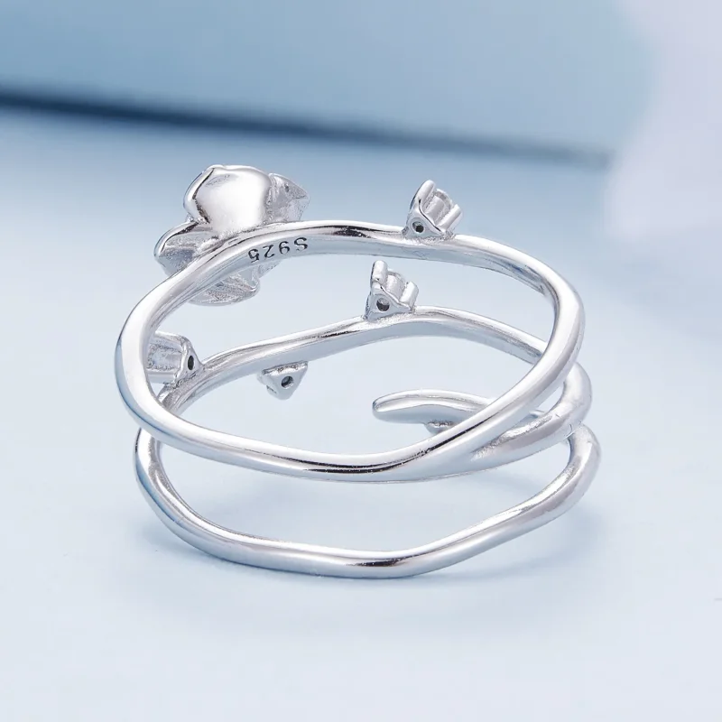 (zdjęcie do) Pandora Style Personalized Wielofunkcyjny Pierścień z Różanym Pnączem - BSR404 - Wyświetl 4