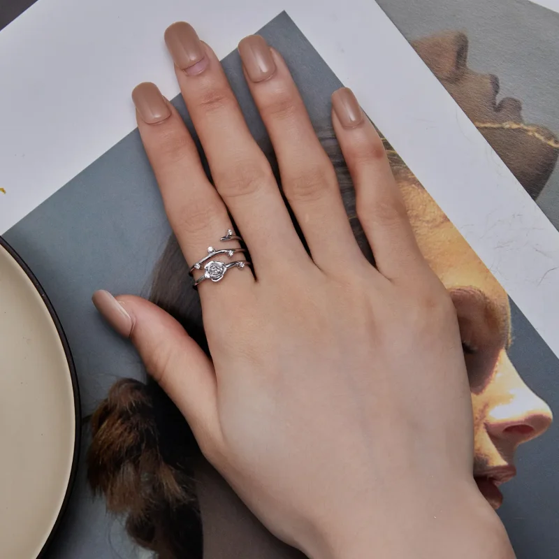 (zdjęcie do) Pandora Style Personalized Wielofunkcyjny Pierścień z Różanym Pnączem - BSR404 - Wyświetl 6