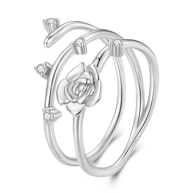 (zdjęcie do) Pandora Style Personalized Wielofunkcyjny Pierścień z Różanym Pnączem - BSR404 - Wyświetl 8