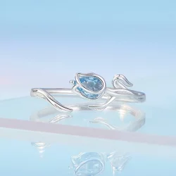Pandora Style Pierścień otwarty z motywem tulipana - BSR465-E