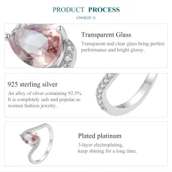 Pandora Style Pierścionek z Kamieniem w Kształcie Gruszki - BSR480