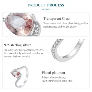 Pandora Style Pierścionek z Kamieniem w Kształcie Gruszki - BSR480