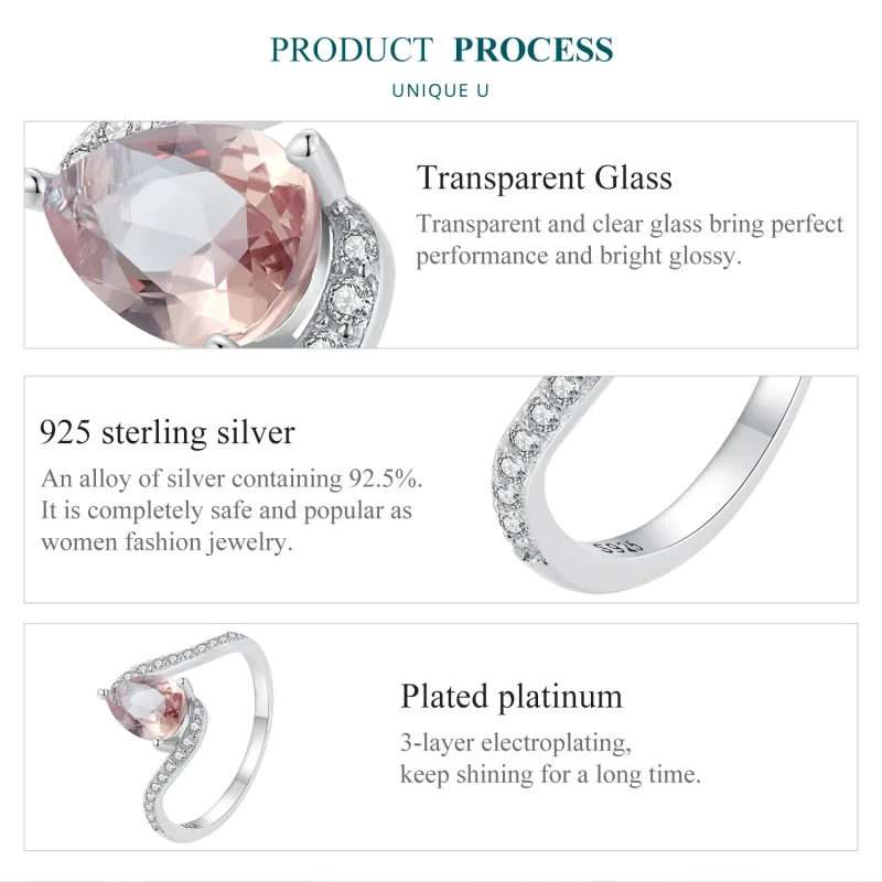 (zdjęcie do) Pandora Style Pierścionek z Kamieniem w Kształcie Gruszki - BSR480 - Wyświetl 5